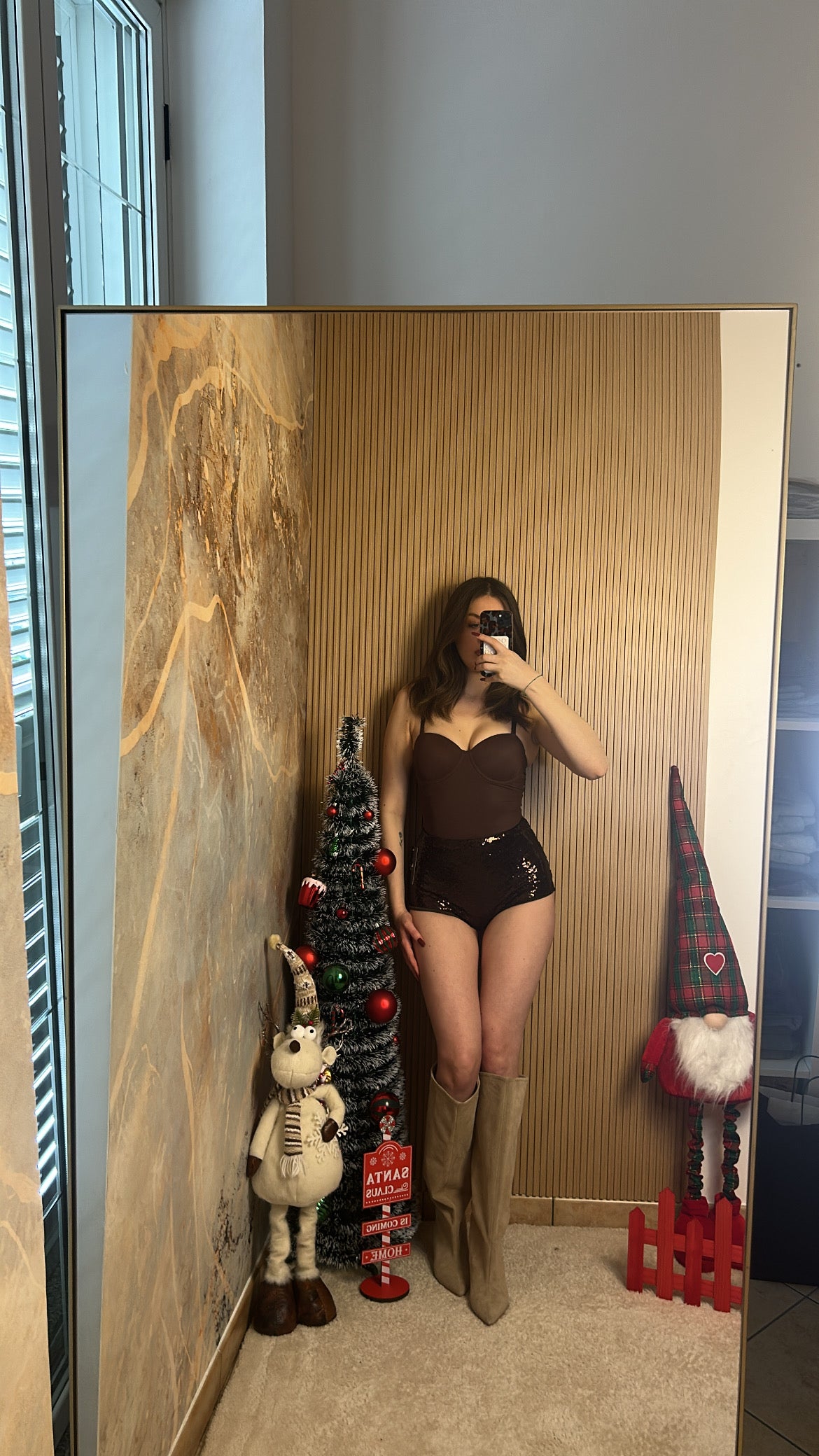 CULOTTE PAILLETTES MARRONE