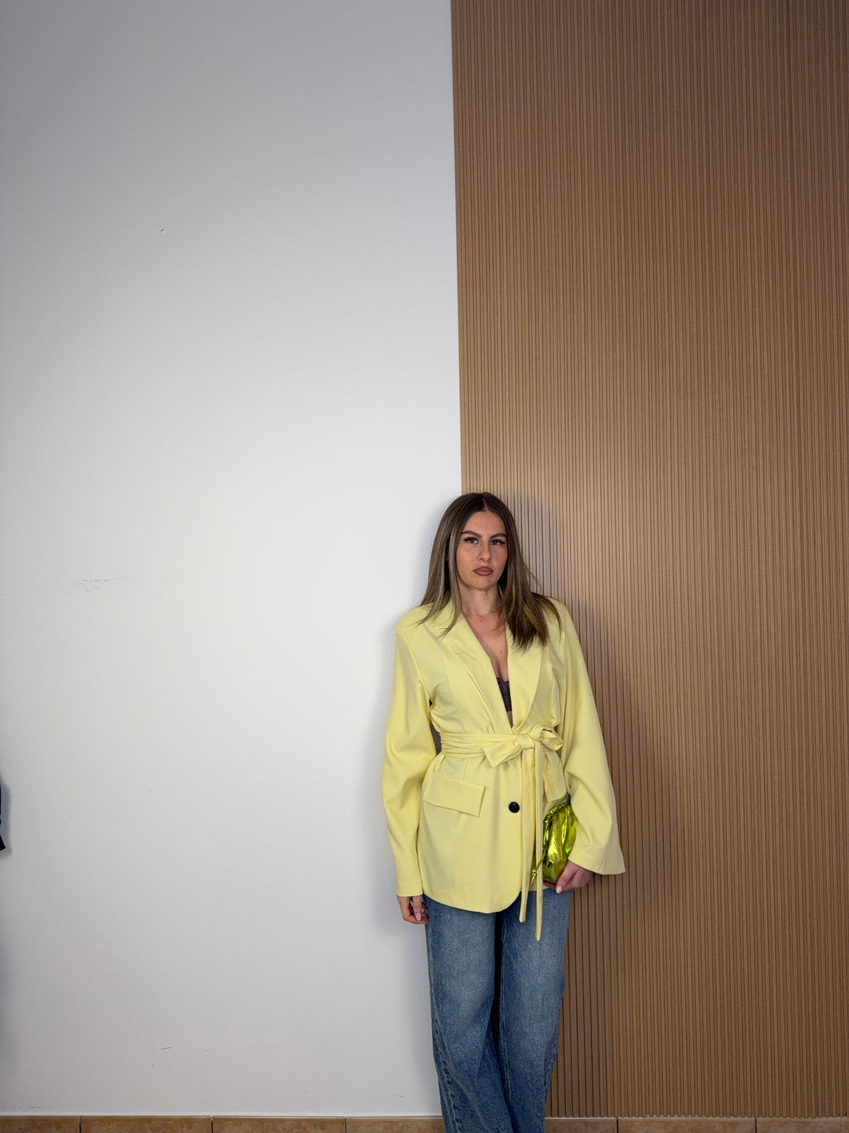 blazer cintura giallo