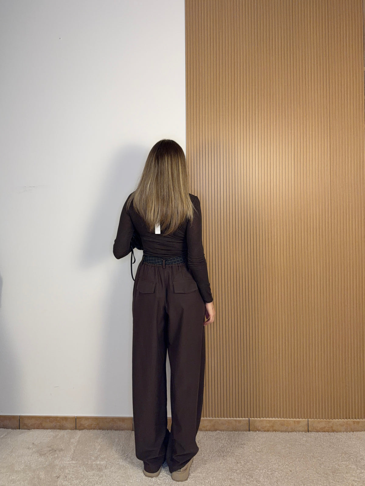pantalone cintura a quadri
