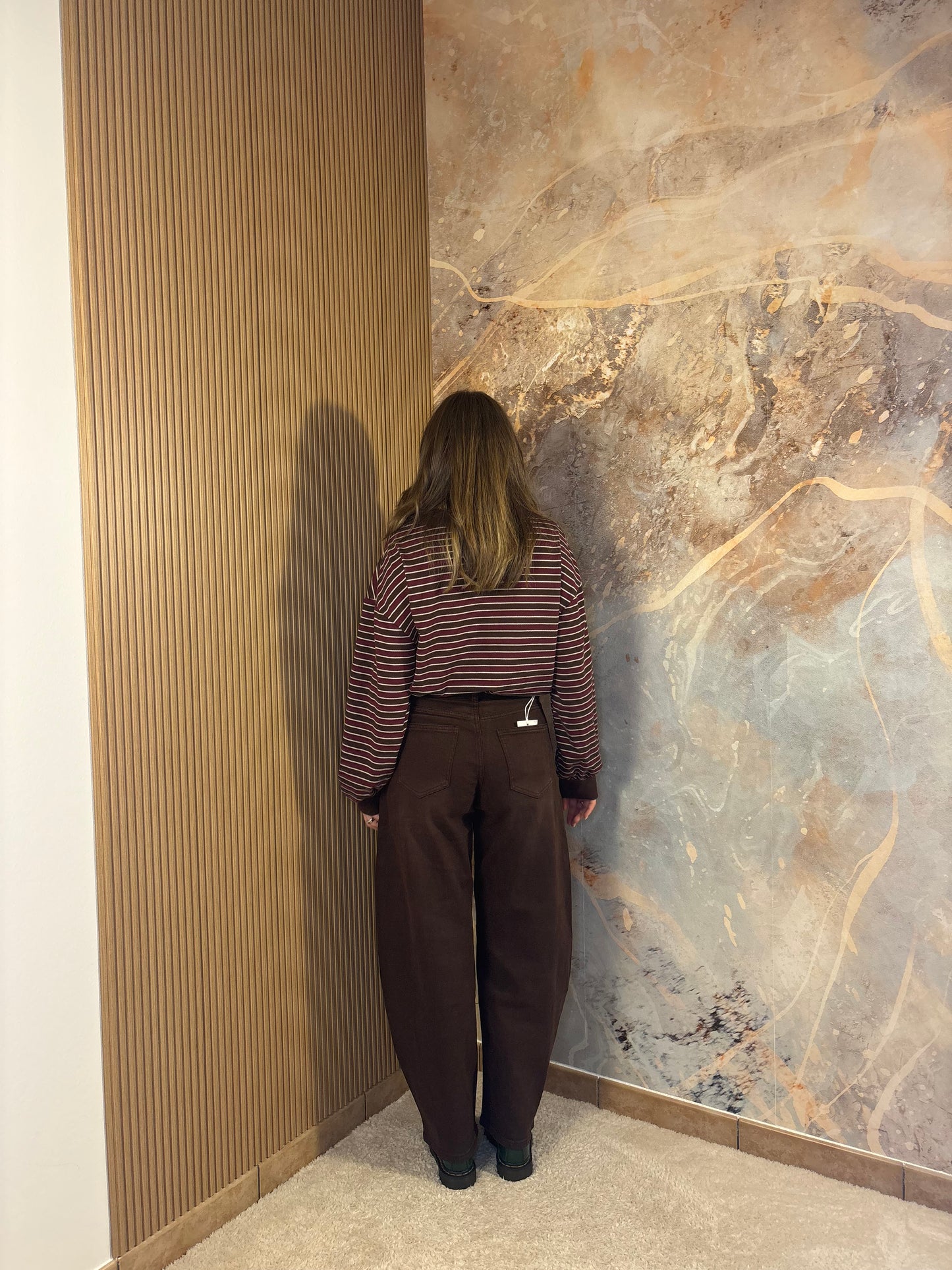 JEANS BALLOON MARRONE