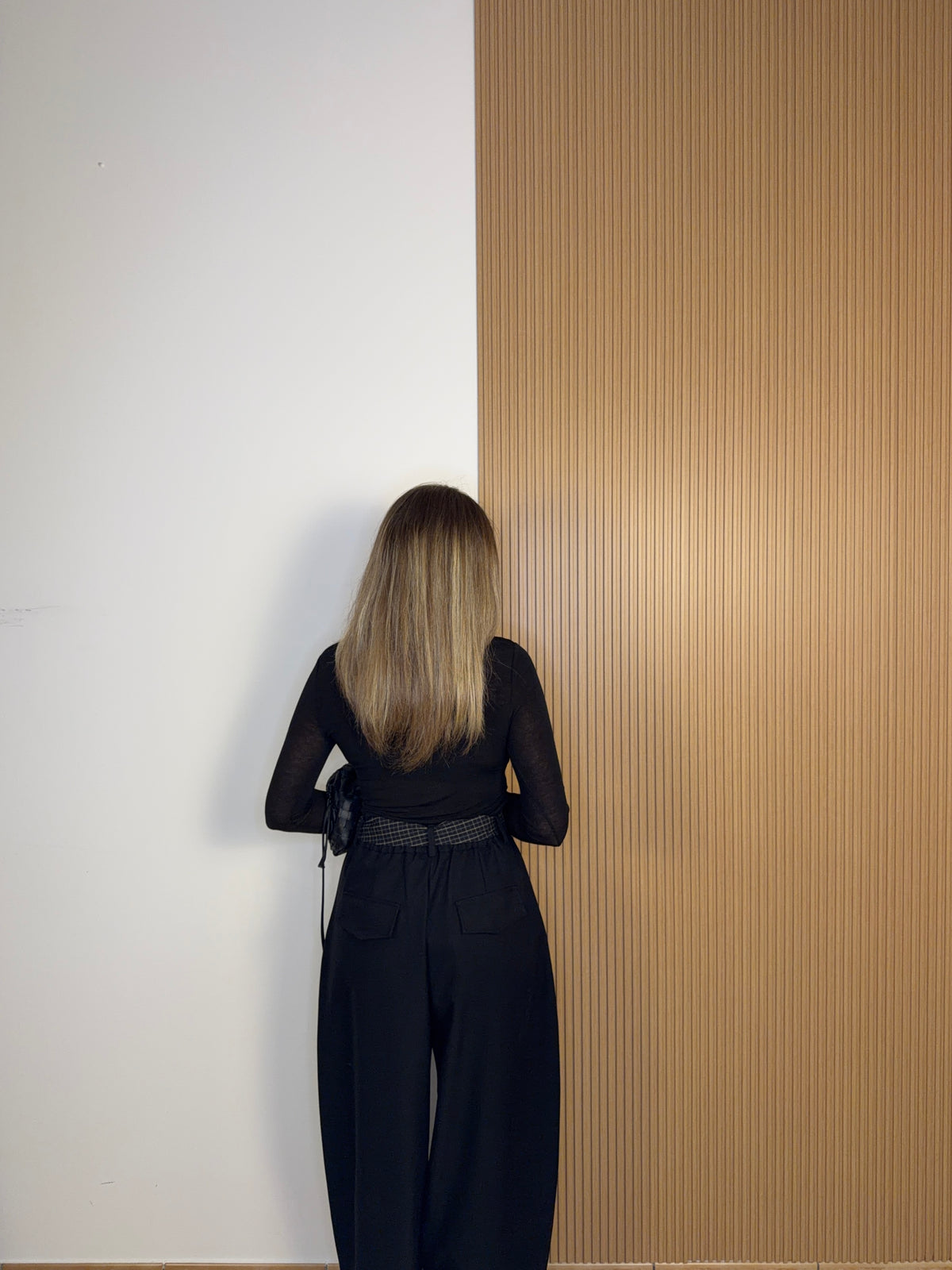 pantalone cintura a quadri