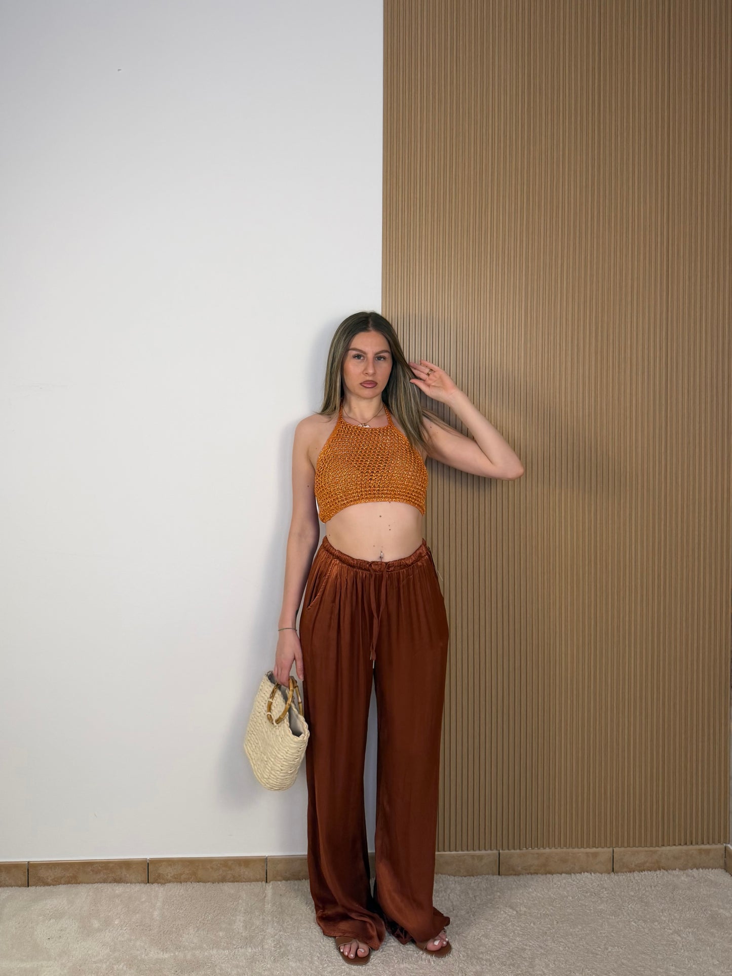 pantalone satin