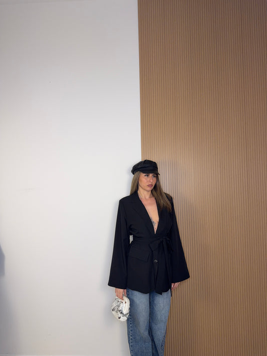 blazer cintura nero