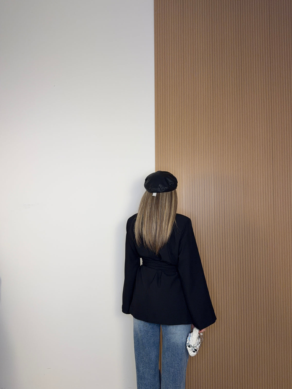 blazer cintura nero