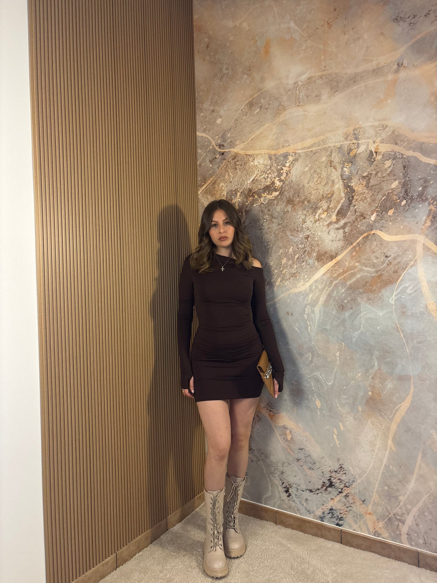 MINI ABITO KIM MARRONE