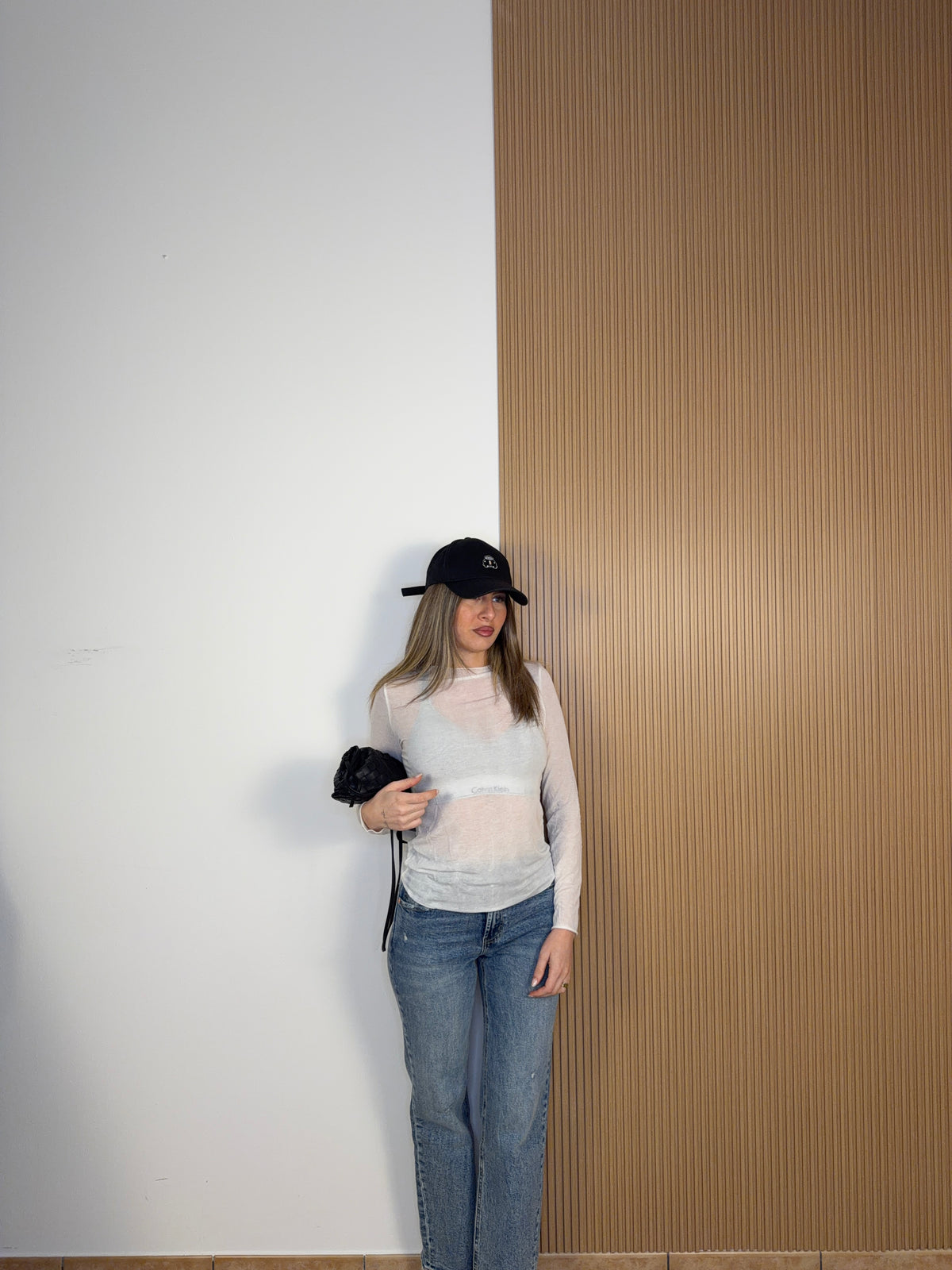 maglia semivelata misto cashmere