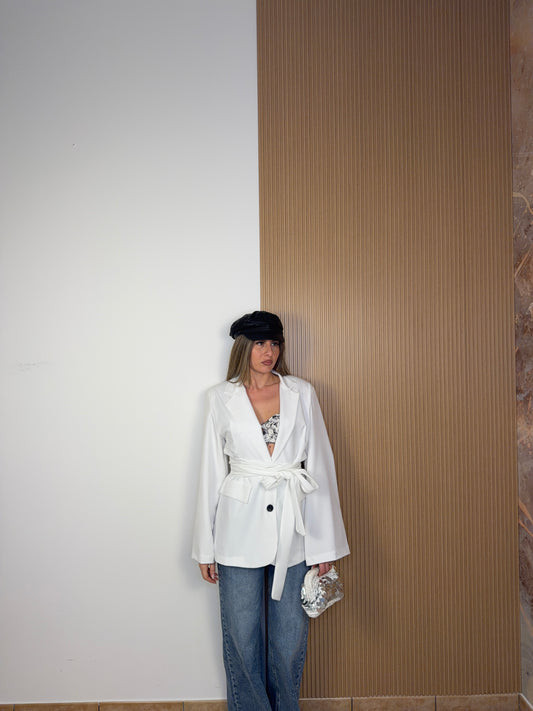 blazer cintura bianco
