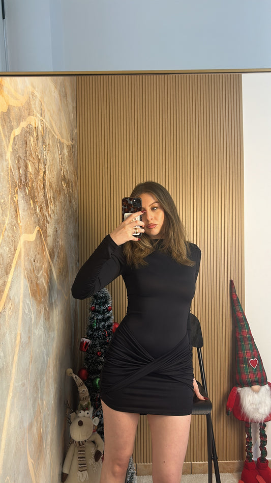 MINI ABITO INTRECCIO NERO