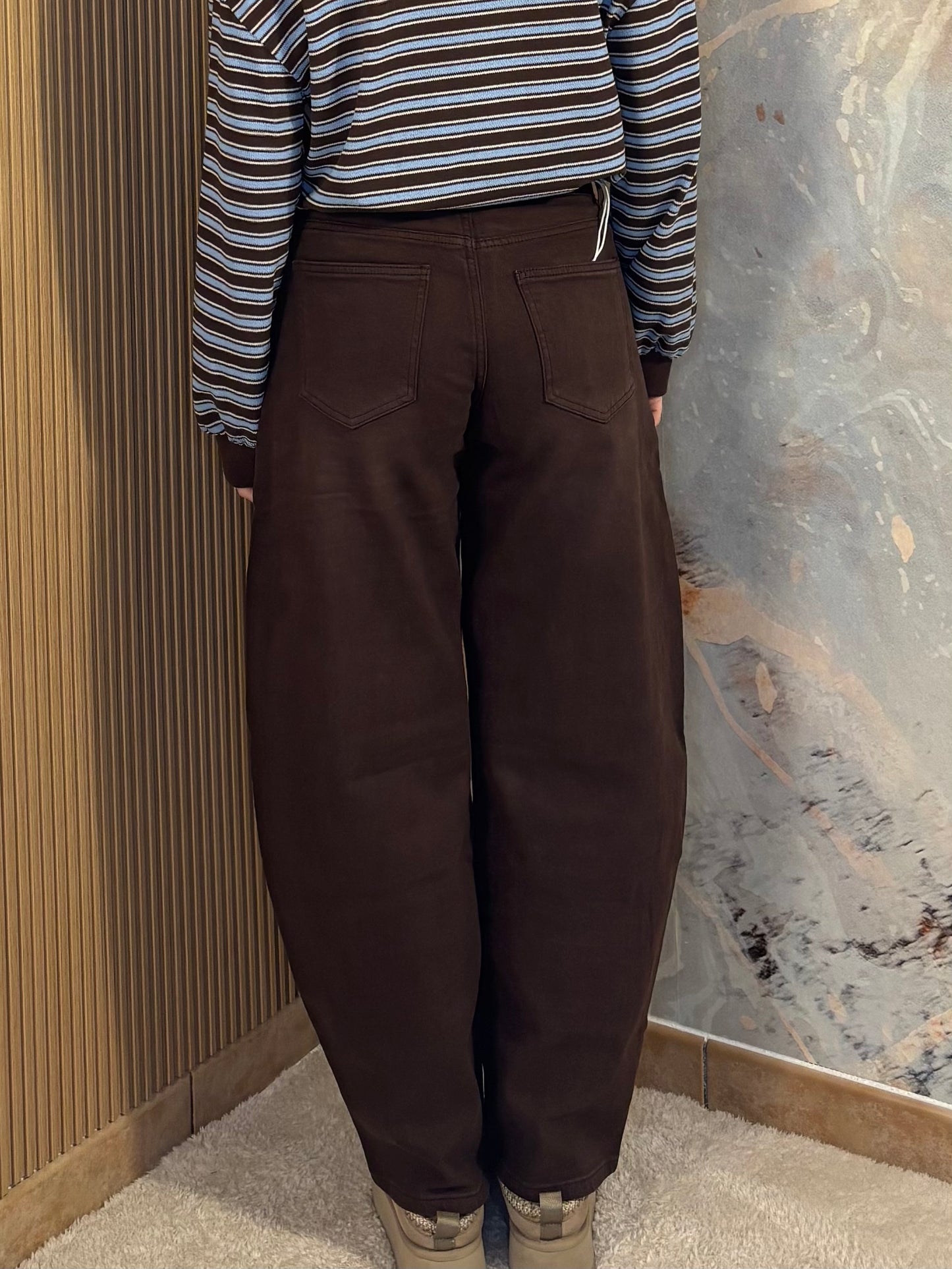 JEANS BALLOON MARRONE