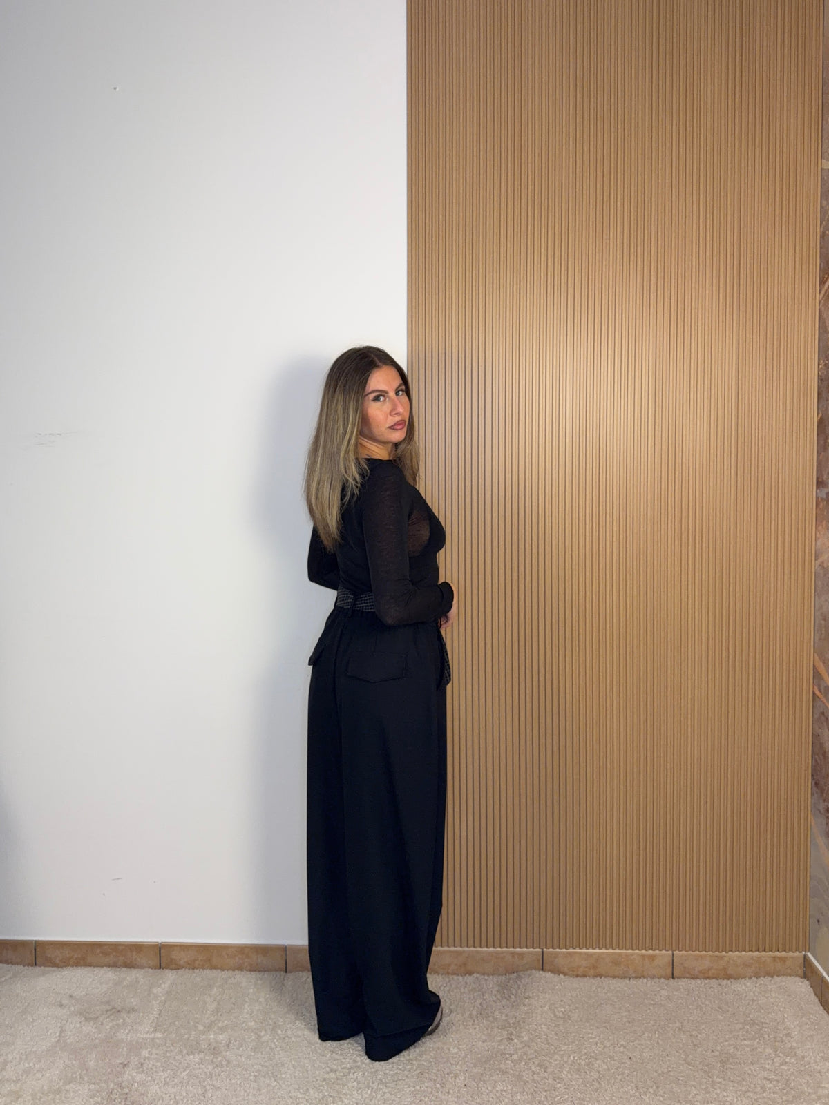pantalone cintura a quadri
