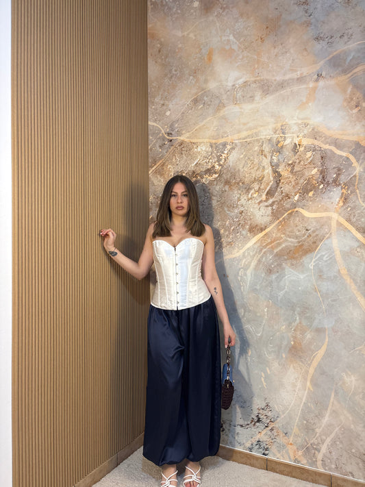 PANTALONI SATIN BLUE