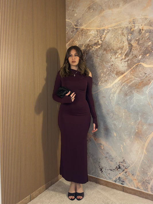 ABITO KIM MIDI BORDEAUX