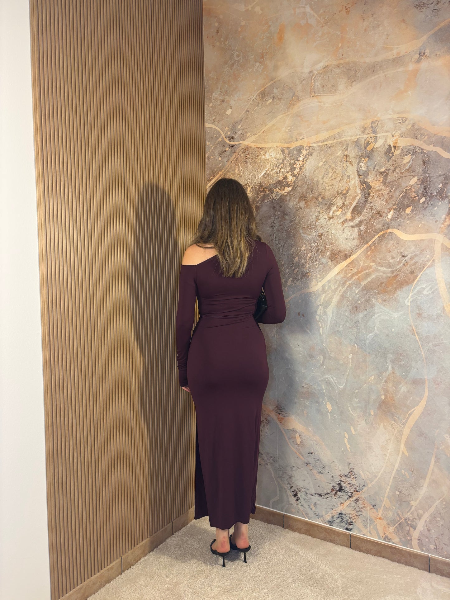 ABITO KIM MIDI BORDEAUX
