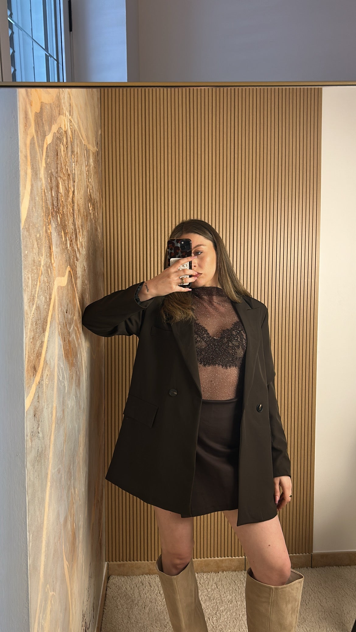 PANTAGONNA A PORTAFOGLIO MARRONE