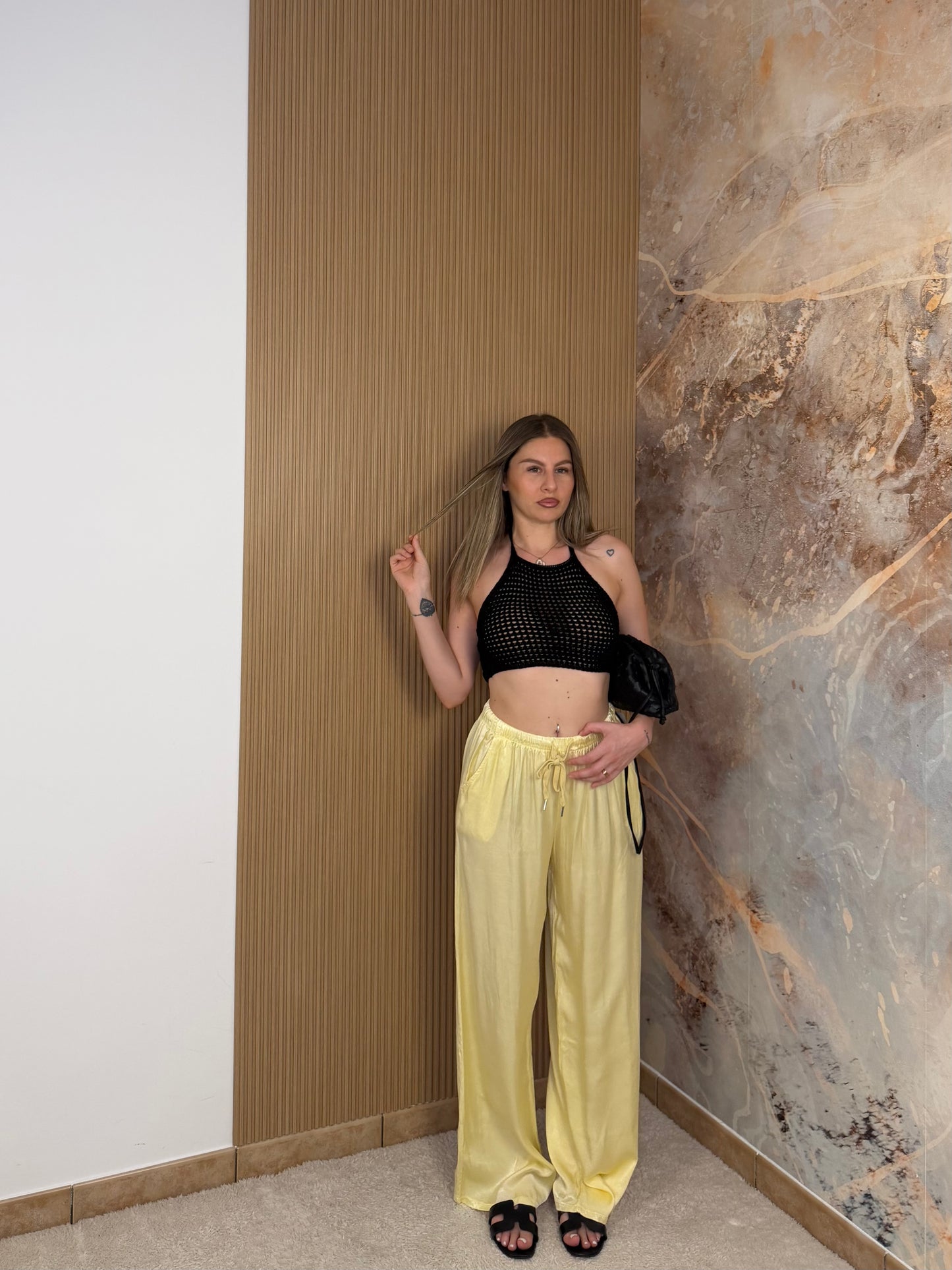 pantalone satin
