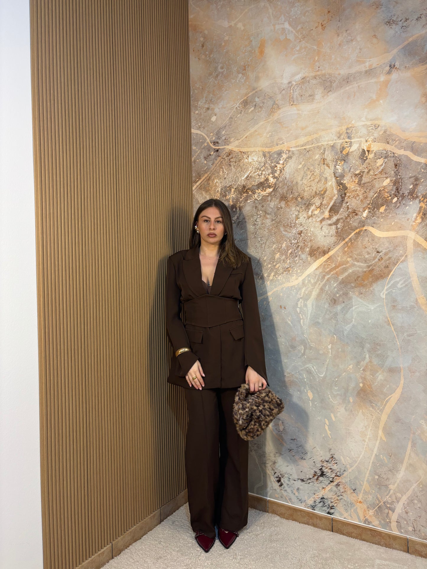 TALLIEUR BUSTIER MARRONE