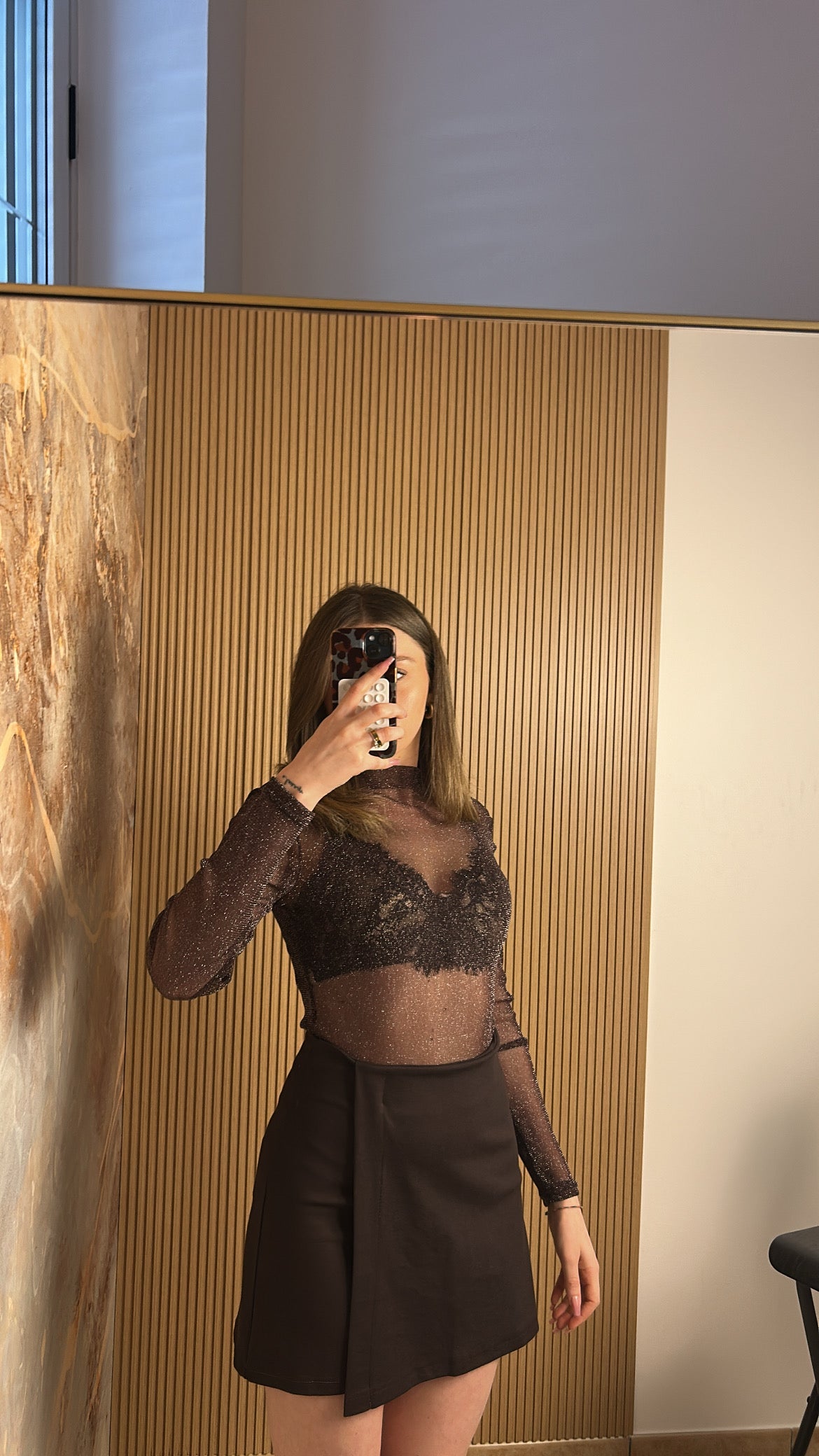 PANTAGONNA A PORTAFOGLIO MARRONE