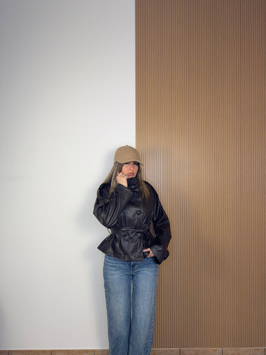 trench ecopelle marrone