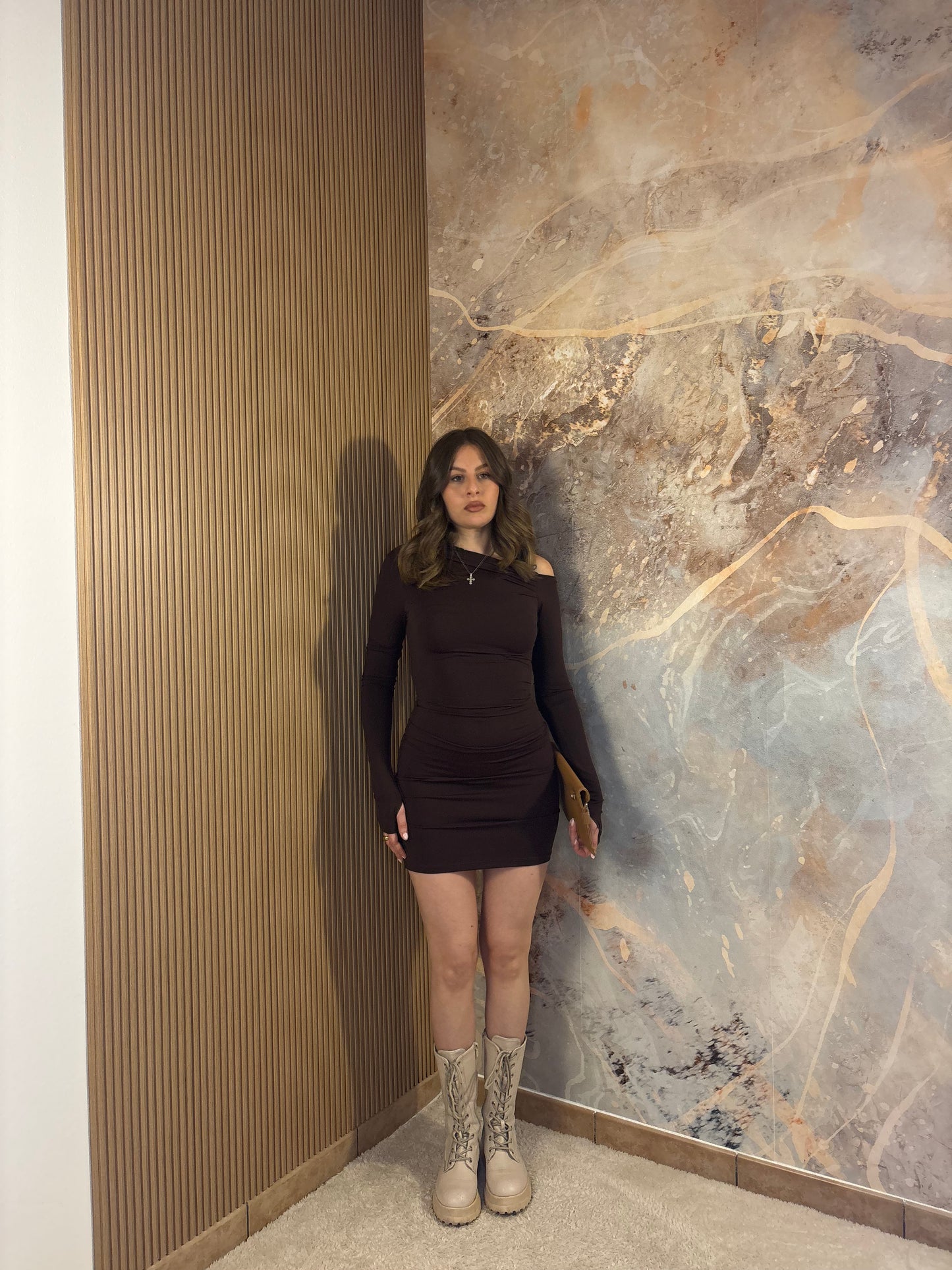 MINI ABITO KIM MARRONE