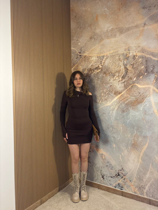 MINI ABITO KIM MARRONE