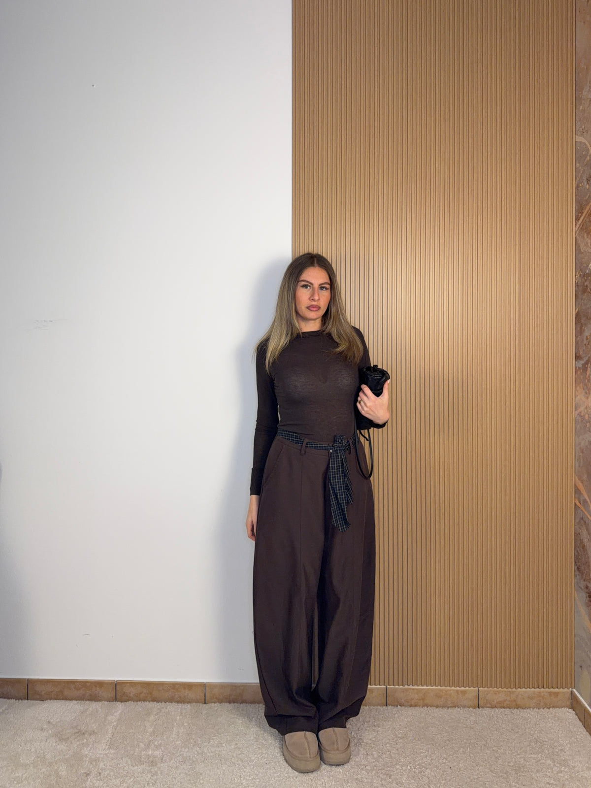 pantalone cintura a quadri