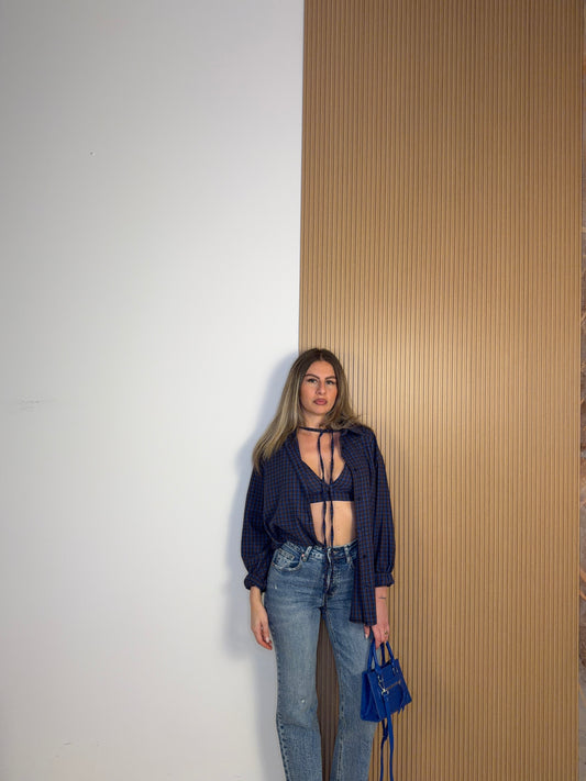 set camicia blu