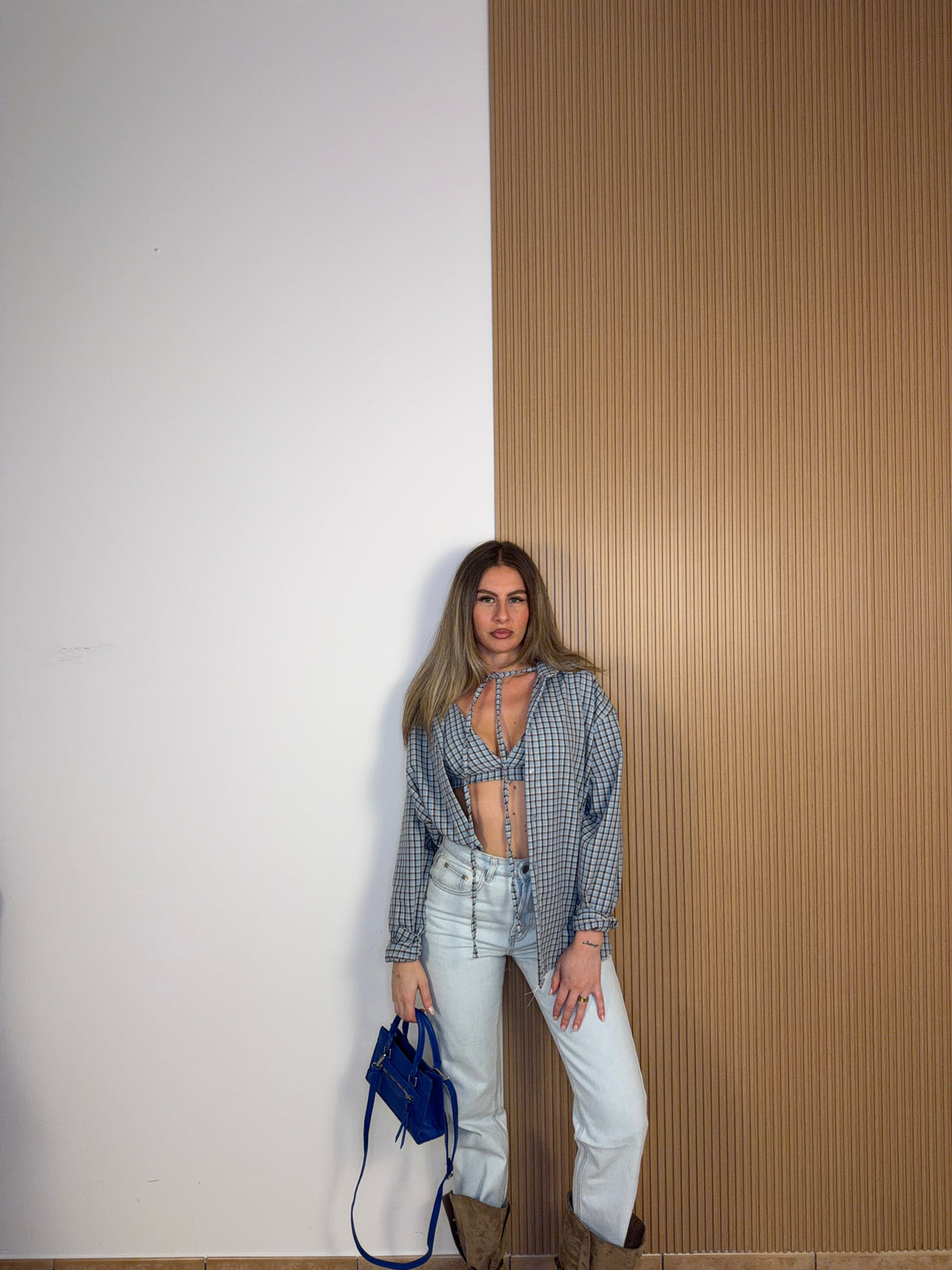 set camicia azzurra