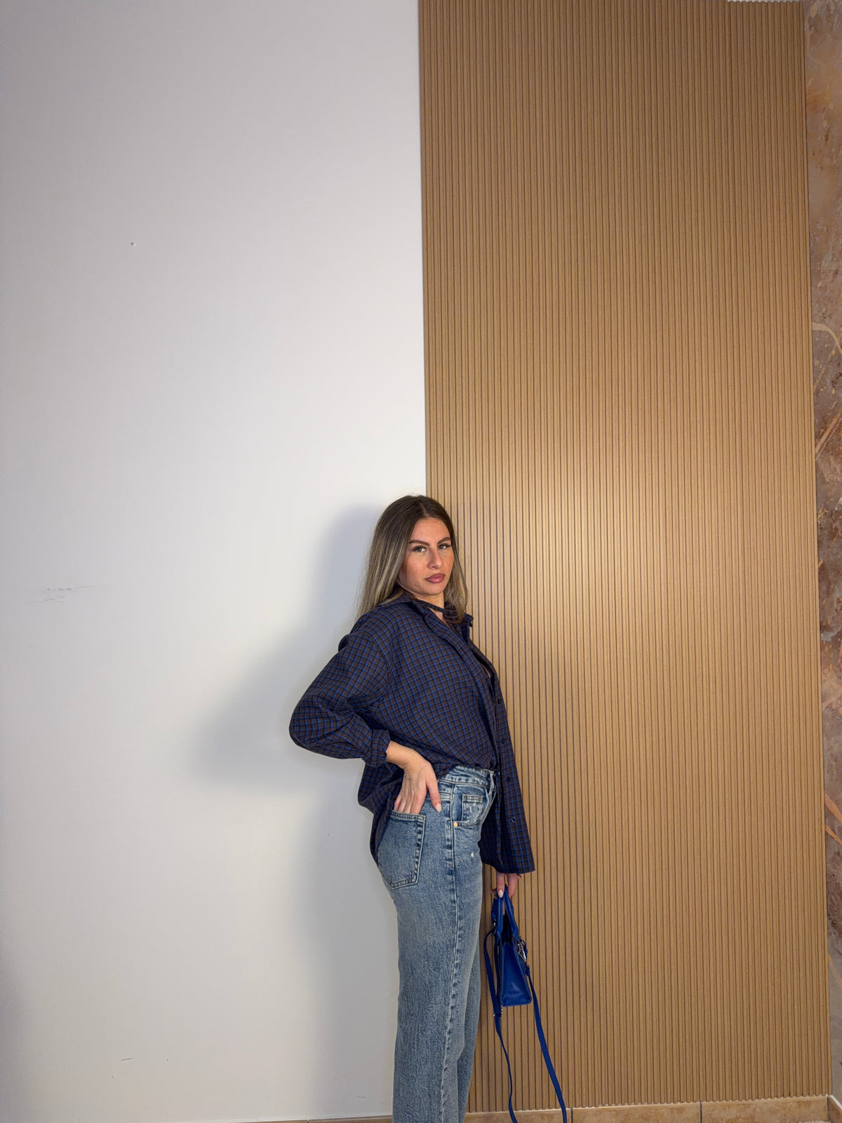 set camicia blu