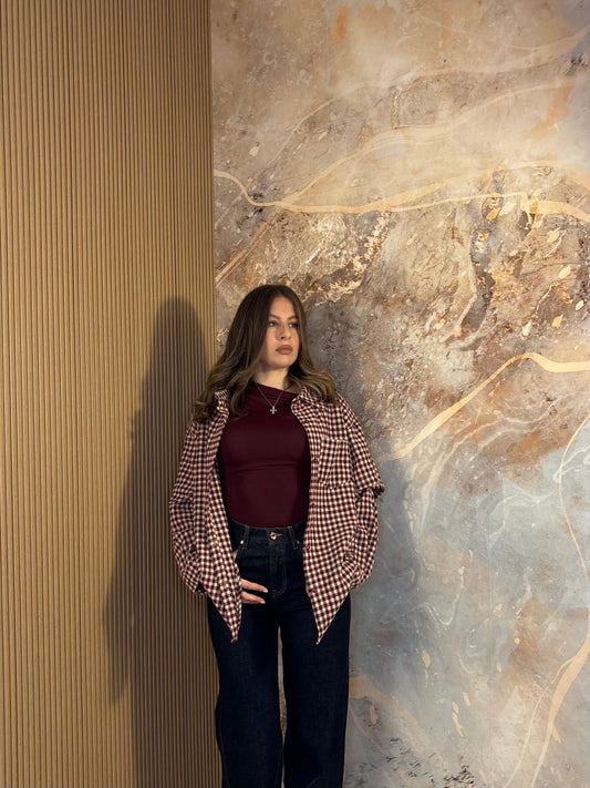 CAMICIA FLANELLA BORDEAUX